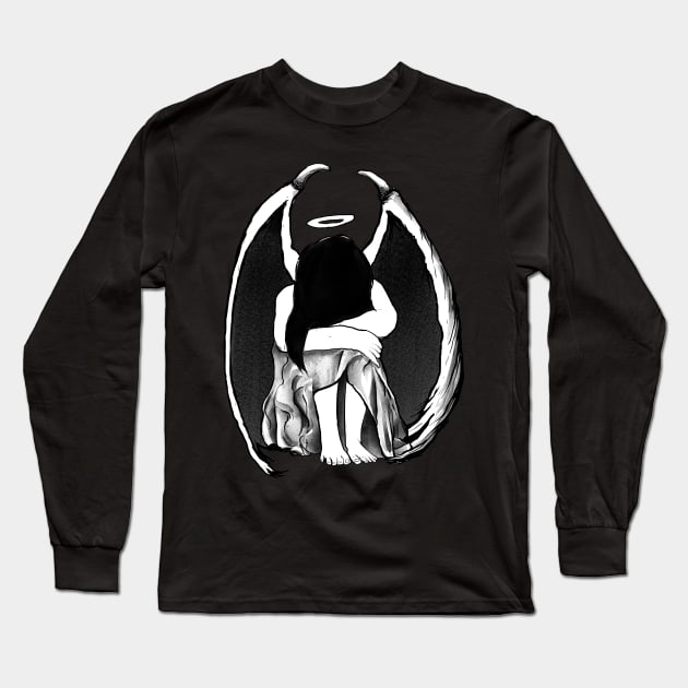 Sad angelic demon girl Long Sleeve T-Shirt by DeathAnarchy